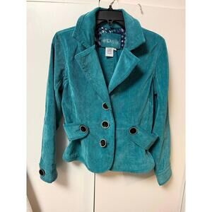 Vintage women’s live a little corduroy blue blazer sz medium petite